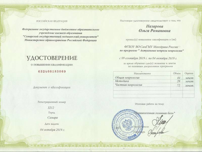 Назарова Ольга Романовна
